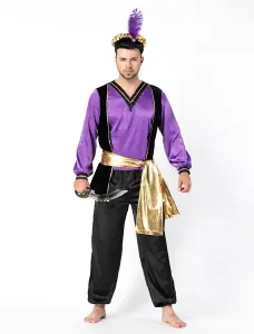 Disfraz árabe de Halloween para hombre, traje morado