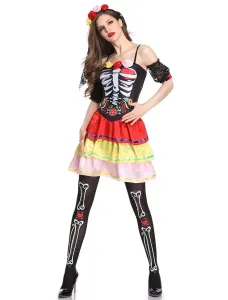 Disfraz Carnaval Traje de novia de esqueleto cadáver traje sexy de Halloween mujer Carnaval Halloween #278832