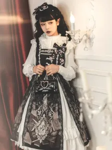 Sweet Lolita JSK Dress Borgoña Bowknots Poliéster Lolita Jumper Faldas #409272