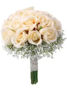Flores de la boda Bonita forma por cable Mezcla de algodón polivinílico Ramos de novia