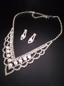 Conjunto de joyas de boda para mujer Accesorios atractivos de moda con diamantes de imitación