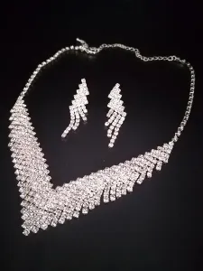 Conjunto de joyas de boda para novia Collar de mujer de diamantes de imitación atractivo Accesorios de moda