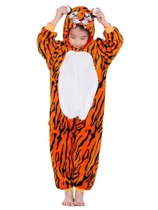 Disfraz Carnaval Tiger Kigurumi Onesie Pijamas Niños Franela Monos Halloween Carnaval Halloween #273802