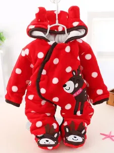 Pijama Kigurumi Mono mono de franela Disfraz de Navidad para niños pequeños #369991