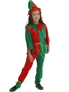 Disfraz Carnaval Juego de 4 piezas para disfraz de elfo de Navidad para niños Halloween Carnaval Halloween