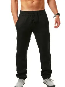 Pantalones para hombres Pantalones negros sueltos ocasionales para hombres #435989