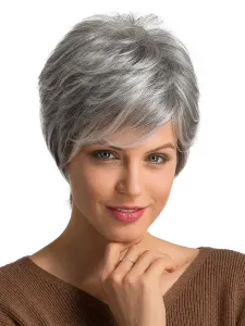 Pelucas para mujeres 2023 pelucas de pelo corto de Tousled gris