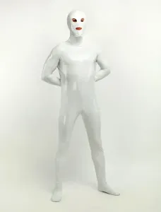Disfraz Carnaval Catsuit de PVC blanco
