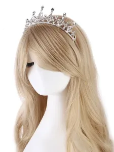 Boda Tiara Crown Silver Rhinestones Headpieces Accesorios nupciales del pelo