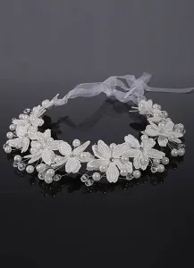 Diamantes de imitación de novia tocados flores perlas abalorios encaje diadema nupcial