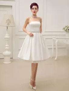 Vestido de novia con tirantes espagueti de moda Milanoo #195012