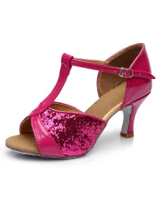 Zapatillas de baile latinas Zapatillas de deporte con brillo tipo abierto Zapatos de baile estilo salón de baile dorado #225499