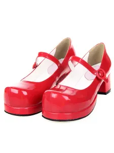 Zapatos Lolita Tacón Cuadrado Gruesos Tirantes #194100