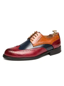Zapatos Derby de vestir con puntas de ala en bloque de color para hombre #344461