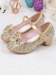 Zapatos de fiesta de niñas Zapatos brillantes de boda para pajecita Zapatos mary jane con lentejuelas en 4 colores #303833