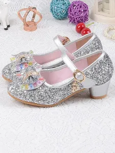 Zapatos de fiesta de niñas Zapatos brillantes de boda para pajecita Zapatos mary jane con lentejuelas en 4 colores