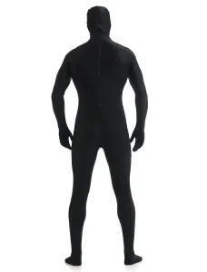 Disfraz Carnaval Negro Lycra Spandex Zentai traje para los hombres Halloween