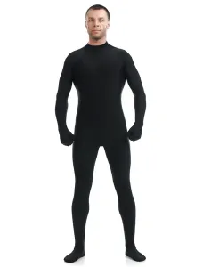 Disfraz Carnaval Negro Lycra Spandex Zentai traje para los hombres Halloween #204224