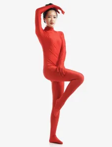 Disfraz Carnaval Rojo Lycra Spandex Zentai traje para las mujeres Halloween #203997