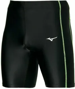 Mizuno Core Mid Tight Black/Neolime XL Pantalones cortos para correr