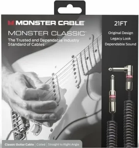 Monster Cable Prolink Classic 21FT Coiled Instrument Cable Negro 6,5 m Angled-Straight