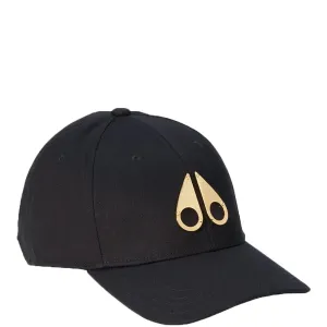 Moose Knuckles Mens Gold Logo Icon Cap Black ONE Size