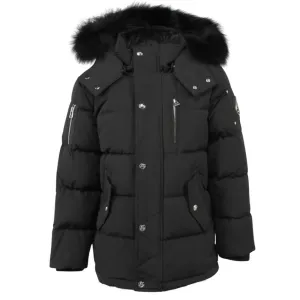 Moose Knuckles Kids Unisex 3q Fur Jacket Black L