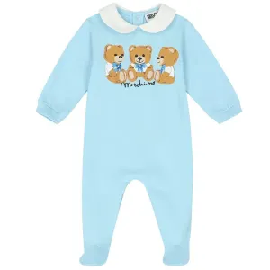 Moschino Baby Girls Teddy Bear Babygrow Blue 1M