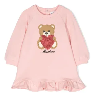 Moschino Baby Girls Teddy Dress in Pink 12/18 Sugar Rose
