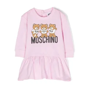 Moschino Baby Girls Teddy Sweater Dress in Pink 3A Pirouette