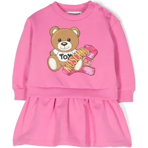 Moschino Baby Girls Teddy Sweater Dress in Pink 3A Strawberry Moon