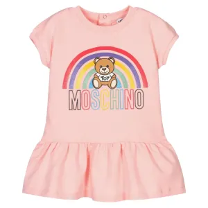 Moschino Baby Girls Rainbow Dress Pink 2Y