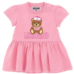 Moschino Baby Girls Teddy Bear Dress Pink 12/18 Bonbon