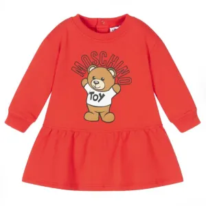 Moschino Baby Girls Teddy Bear Dress Red 9M