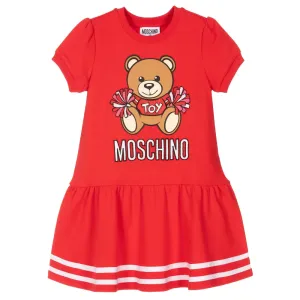 Moschino Girls Bear Dress Red 10Y