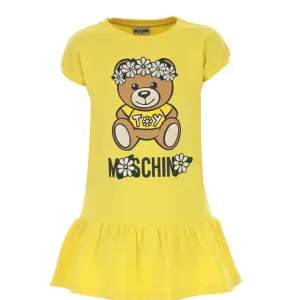 Moschino Girls Bear Print Dress Yellow 12Y