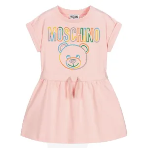 Moschino Girls Logo Dress Pink 4Y