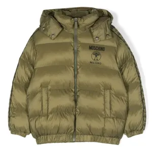 Moschino Tape Logo Jacket in Olive Green 10A