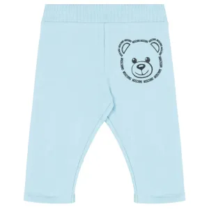 Moschino Baby Boys Teddy Bear Fleece Pants Blue 12M
