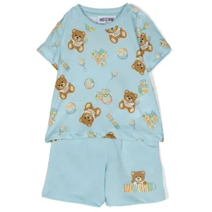 Moschino Baby Boys T-shirt & Shorts Set Blue 12/18 Skyblue Toyfur Born