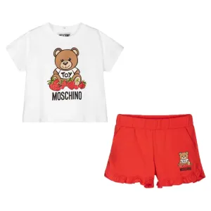 Moschino Baby Girls Bear Strawberry T-shirt & Shorts Set White 2Y