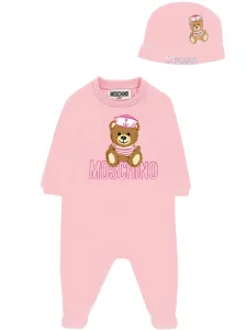 Moschino Baby Girls Teddy Bear Print Babygrow Set Pink 3/6m