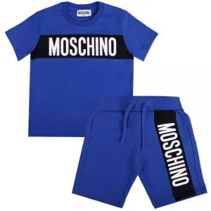Moschino Boys T-shirt And Shorts Set Blue 10Y