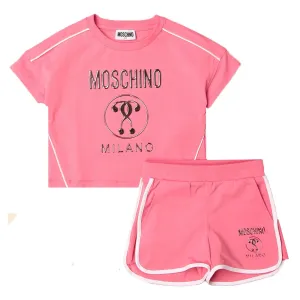 Moschino Girls T-shirt and Shorts Set Pink 4Y