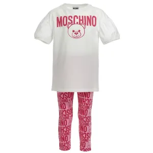 Moschino Girls Top and Pants Set White 10Y