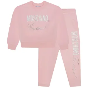 Moschino Unisex Kids Logo Cotton Tracksuit Pink 10Y