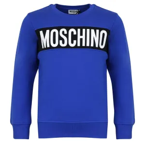 Moschino Boys Logo Sweatshirt Blue 14Y