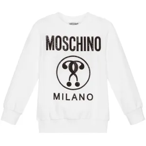 Moschino Girls Embroidered Sweatshirt White 12Y