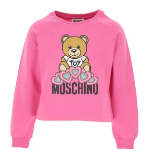 Moschino Girls Teddy Hearts Sweater Pink 14Y