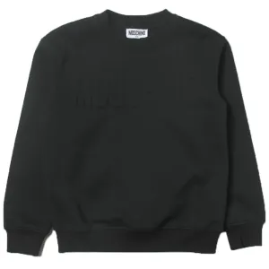 Moschino Unisex Kids Embossed Logo Sweater Black 10Y